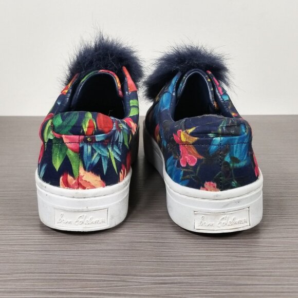 Sam Edelman Leya Pom Pom Tropical Floral Slip-on Sneakers Womens Size 5.5 / 35.5 - Picture 5 of 12